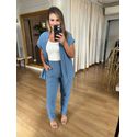 CALÇA MAQUINETADA - AZUL