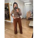 BLUSA ZARA MANGA LONGA - CAQUI 