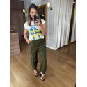 CALÇA EM SARJA - VERDE MILITAR 