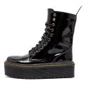 Coturno Plataforma Brienne Estilo Veggie Verniz Preto