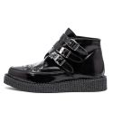 New Creeper Bico Fino Cagliari Estilo Veggie Verniz Preto