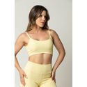 Top Fitness Feminino Canelado Amarelo