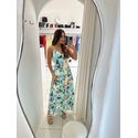 VESTIDO LONGO ESTAMPADO FLORAL VER/AZUL