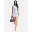 VESTIDO GOLA POLO CARGO - AZUL