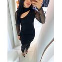VESTIDO TULE COM RECORTE FRONTAL