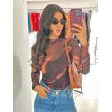 BLUSA EM TULE TIE DYE ESCURA
