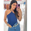 CROPPED EM TECIDO MARRANT AZUL