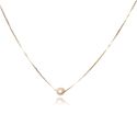 Colar Com Perola no Centro Folheado em Ouro 18k