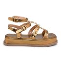 A Sandália Flatform Papete Feminina 183070 Napa Floter Bronze