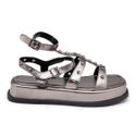 Sandália Flatform Papete Feminina 183070 Napa Prata Velho