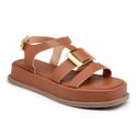 Sandália Feminina Flatform 23430 Caramelo