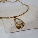 Choker aro pingente pérola