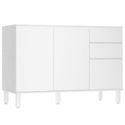 BALCÃO DORA 120CM SEM TAMPO COM 3 PORTAS E 2 GAVETAS BRANCO SUPREMO 