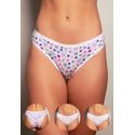 Kit 3 Calcinhas Frelith Floral, Confete e Branco - ESTAMPADA