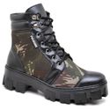 Coturno Bota Fulgore Roqueira Sola Plataforma Tratorado Preto Camuflado 7090
