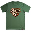 Camiseta LOGO Graffiti com Café - Verde Oliva