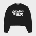 BLUSA MOLETINHO SUX OVERSIZED CROPPED CLASSICS PRETO