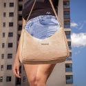 Bolsa Meia Lua Feminina Nude BCC01 Com Forro