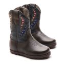 Bota Texana Baby Florence Castanho/Napa Azul Marinho