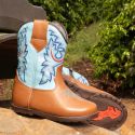 Bota Texana Baby Floter Wisky/Napa Azul Celeste