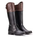 Bota Hipismo Unisex Infantil em Couro Latego Preto e Café