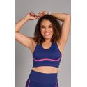 Top Fitness Level Up Azul e rosa 
