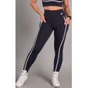 Calça Legging com bolso Level Up Preto e branco 