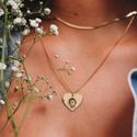 Colar Medalha Coração Personalizada Folheado em Ouro 18k