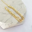 Pulseira Corrente Dupla Banhada a Ouro 18k