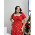 Vestido Michele Vermelho Estampado