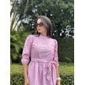 Vestido Malu Rosa Listrado 