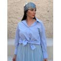 Camisa Adele Risca de Giz Azul