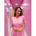 Vestido Flavia Rosa Listrado