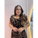 Vestido Brenda Preto Estampado 