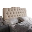 Cabeceira Painel Casal Curvo Estofada Capitone 1,60 Suede Bege