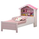 Cama Solteiro Infantil Basoto Princesa Branca/Rosa