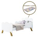 Cama Junvenil Solteiro Angel Branca Cambel + Colchão 70x150x12 Passalacqua 