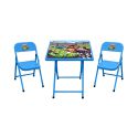 Conjunto mesa e 2 cadeiras infantil Açomix Azul 