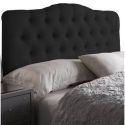 Cabeceira Painel Casal Curvo Estofada Capitone 1,60 Suede Preto