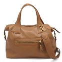 Bolsa Feminina de Mão com Alça Transversal em Couro Legitimo cor Caramelo - 8603C
