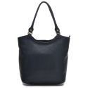 Bolsa Sacola Couro Legítimo Alça de Ombro Fechamento Zíper Cor Preto 