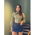 CROPPED CAMISA ZARA VERDE MILITAR