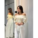 BLUSA ALICEA CÓS DOBRADO OFF WHITE