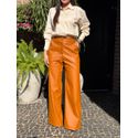 CALÇA MANUELA COURO TERRA COTA