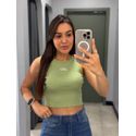 CROPPED ALO CANELADO VERDE MENTA