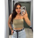 TOP FAIXA BRUNA VERDE MUSGO