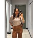 BLUSA HELENA MANGUINHAS CAQUI