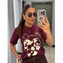 T-SHIRT BOHO CHIC MARSALA