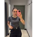BABY LOOK LISTRADA PRETO