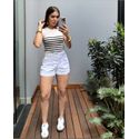 SHORT JEANS CLOCHARD CRMN BRANCO